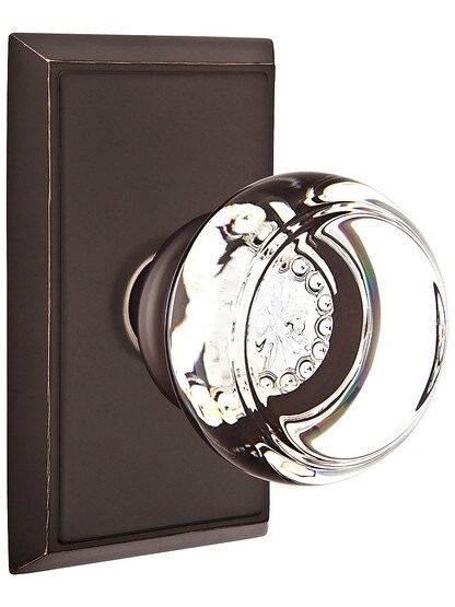 Providence Door Set With Georgetown Crystal Knobs in Oil Rubbed Bronze.